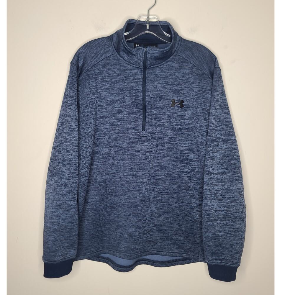 Under Armour blue 1/4 zip long sleeve pullover jacket - large